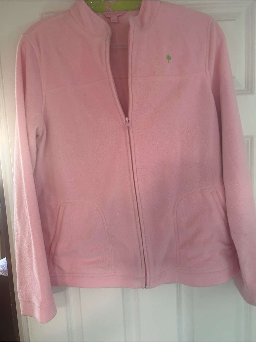 Lilly Pulitzer Pink Fleece Zip-Front Jacket- Large